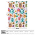 thumbnail image 4 of BCIIG Peace Sign Pattern Flower Design Warm Lightweight Blanket Soft Fleece Throw Blanket for Living Rooms Sofa Decor Cow Gifts All Seasons 50x60in, 4 of 6