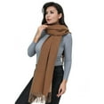 thumbnail image 3 of Defitshape Women's Billowy Muffler Casual Scarves Chic Fringe Comfy Cute Fall Soft Spring Winter Brushed Scarf Umber One Size, 3 of 4