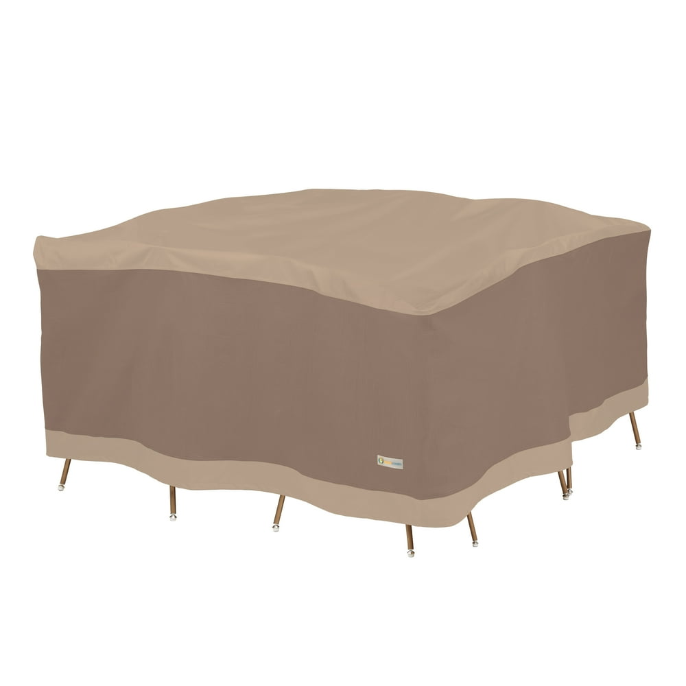 Duck Covers Elegant Waterproof 76 Inch Square Patio Table & Chair Set