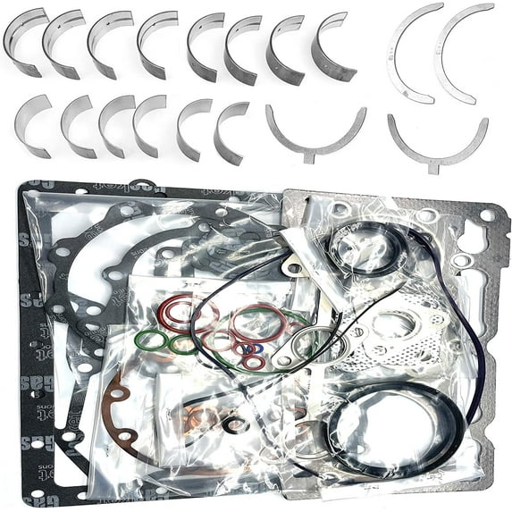 Seapple Main+ConRod bearing+thrust washer+Full Gasket Kit Compatible with Ishishiba Yanmar Engine 3D74E 3TNE74C 3TNE74