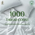 thumbnail image 3 of PRATYUX Split Queen 5-PC Percale Sheet Set for Adjustable Bed - 1000-Thread Count 100% Organic Cotton, 30" Deep Pockets - Percale White, 3 of 7