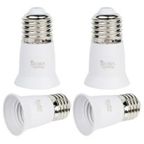 Simba Lighting E26 Light Bulb Socket Extender 3cm / 1.2in Adapter White, Medium Screw Base, 4-Pack
