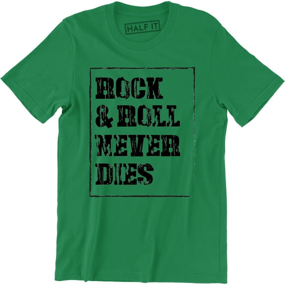 Rock And Roll Never Dies Music Classic Rock Short Sleeve Men's T-Shirt