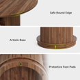 thumbnail image 7 of Finmind 47" Round Farmhouse Dining Table, Dinner Table for 4-6 People with 2-Tier Shelf Pedestal, Large Wood Table, Walnut Brown, 7 of 7