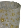 thumbnail image 4 of Northlight Frosted Stars and Snowflakes Glass Christmas Candle Holder - 3"  - Matte Silver and Gold, 4 of 5