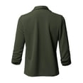 thumbnail image 3 of FashionOutfit Women's Stretch 3/4 Gathered Sleeve Open Blazer Jacket, 3 of 5