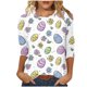 thumbnail image 1 of Mujeres 3/4 Manga Tops Y Blusas Impresas Cuello Redondo Suéter Casual Moda Camisetas para el Hogar Diario Toda la Temporada, 1 of 5