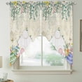 thumbnail image 2 of Cute Easter Bunny Swag Valances for Windows, Kitchen Curtains 36 Inch Length 2 Panels Set, Eucalyptus Leaves Colorful Eggs Beige Short Curtains for Small Windows Rod Pocket Cafe Curtains 28"x36", 2 of 8