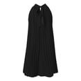 thumbnail image 4 of WILLBEST Robe Enveloppante Robe Décontractée Sans Manches à Nouer dans le Dos Mini Robe Plissée Ligne A Ample, 4 of 5