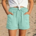 thumbnail image 4 of XEGLSBU Girls Casual High Waist Wide Leg Shorts with Bow Elastic Waistband Comfortable Summer Play Shorts z260612-c-Mint Green Size 16-17 Years, 4 of 7