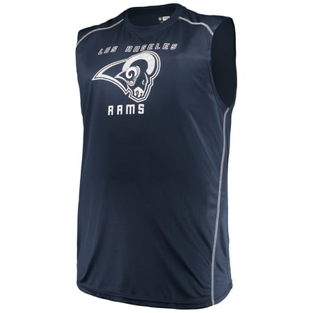 Los Angeles Rams Players - Men's Majestic Navy Los Angeles Rams Big & Tall Endurance Test Muscle Tank Top