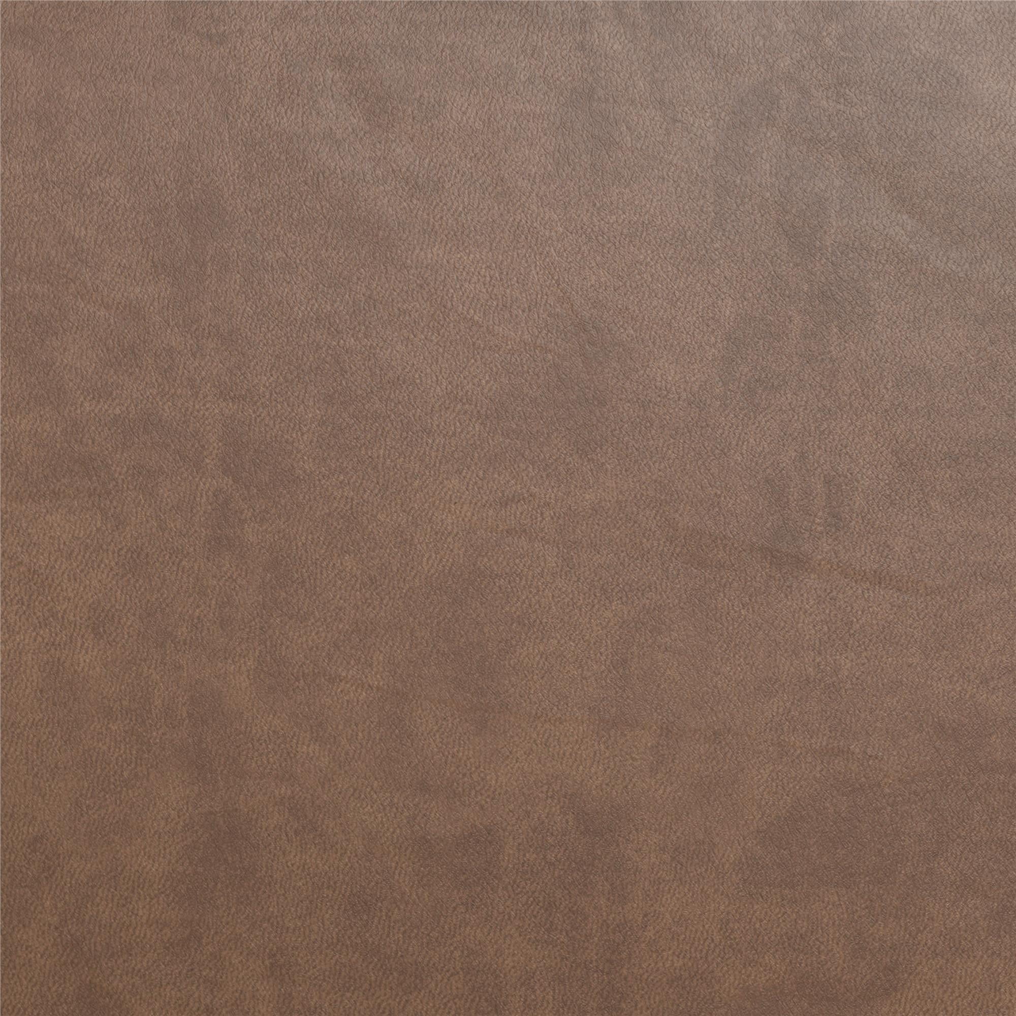 Mainstays Wynnewood 75" Low Profile Faux Leather Sofa Couch with 2 Throw Cushions, Brown