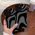 thumbnail image 3 of Ownest compatible with iPhone 12 Pro Max case with fashion simple cute zebra stripes pattern case for women girls soft silicone Protection Case for iPhone 12 Pro Max-Black, 3 of 8