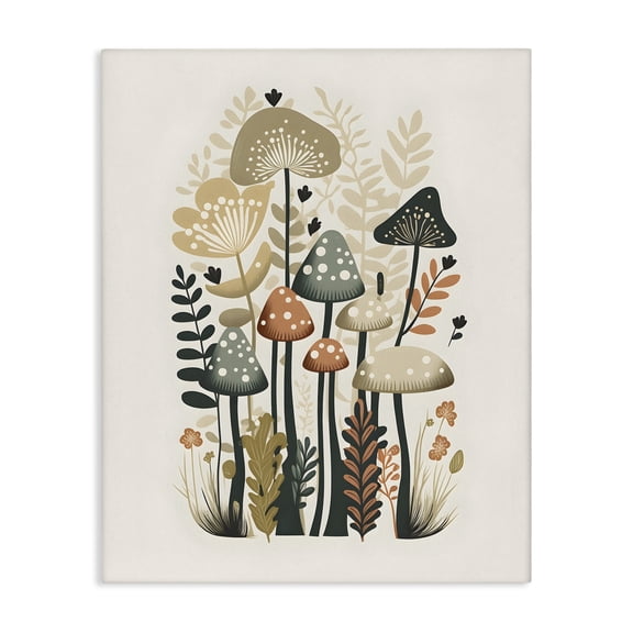 Stupell Industries Scandinavian Whimsical Mushroom Botanicals Canvas Art, 16 x 20, by Petals Prints Design