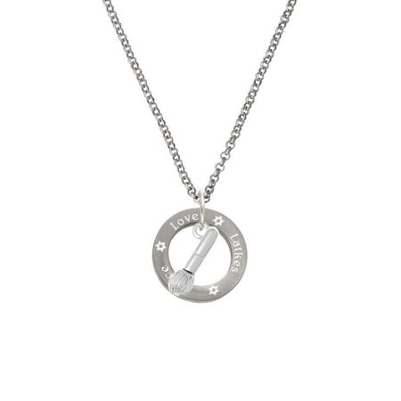 Potato Brush - Silvertone 3-D Makeup Brush Peace Love Latkes Affirmation Ring Necklace