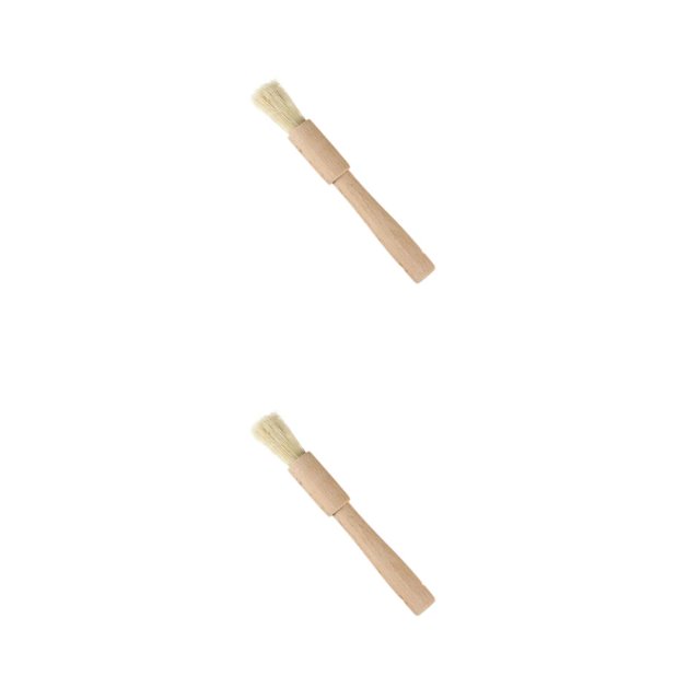 Cateissary Cepillo de aceite portátil para barbacoa de panadería, mango de resistente a altas temperaturas, cepillos para hornear galletas y Redondo 2Conjunto