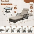 thumbnail image 5 of HOMEDIARY Outdoor Wicker Chaise Lounge Chair with Side Table, All-Weather Patio Lounger Chaise Sunbathing Reclining Chairs with Armrest & Pillow, 6-Position Adjustable Rattan Lounger Chair Set, Beige, 5 of 7