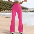 thumbnail image 2 of Gkeoshab Yoga Pants Women Women's Loose Fit Solid Color Yoga Pants - Soft & Stretchy Polyester Spandex Lounge Trousers Hot Pink M, 2 of 5
