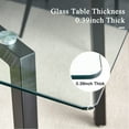 thumbnail image 4 of 51" Glass Dining Table for 4, Sudica Clear Tempered Glass Modern Rectangular Kitchen Table with Metal Legs, 4 of 6