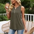 thumbnail image 5 of Fabrcox Summer Tank Tops Sleeveless Button Fitted Tank Tops for Women V Neck Wide Strap Breathable Fitness Basic Woman Undershirt Green XXL, 5 of 5
