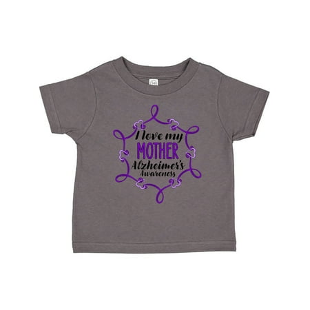 

Inktastic I Love My Mother Alzheimer s Awareness with Purple Hearts Gift Toddler Boy or Toddler Girl T-Shirt