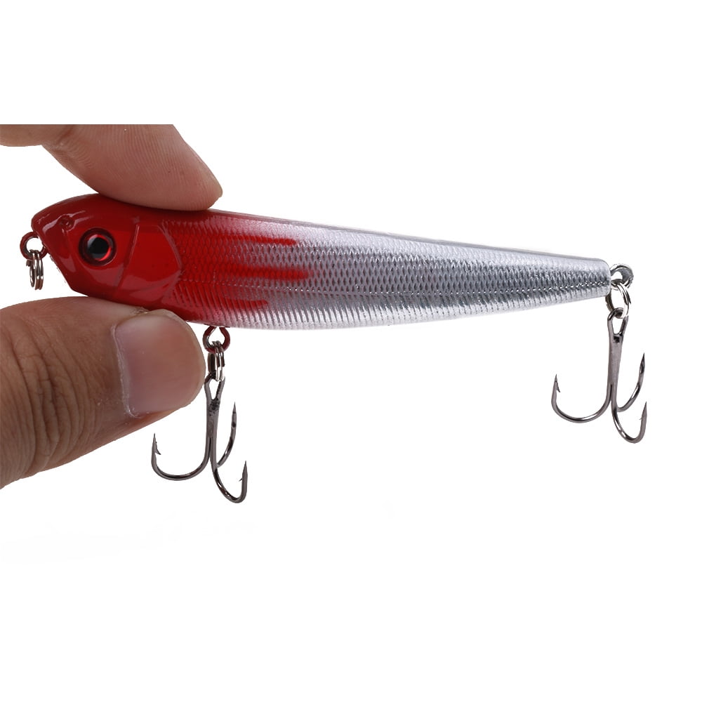 HENGJIA Fishing Lures for Bass, 5PCS Top water Pencil Popper Lures Minnow Lure Hard Baits Freshwater or Saltwater Fishing Lures Pencil Lure