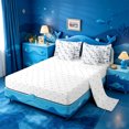 thumbnail image 3 of meiyoeat Soft Ocean Animal 7 Pieces Full Size Bedding Sets For Boys,Shark Pattern Full Size Bed in a Bag,Reversible, 3 of 7