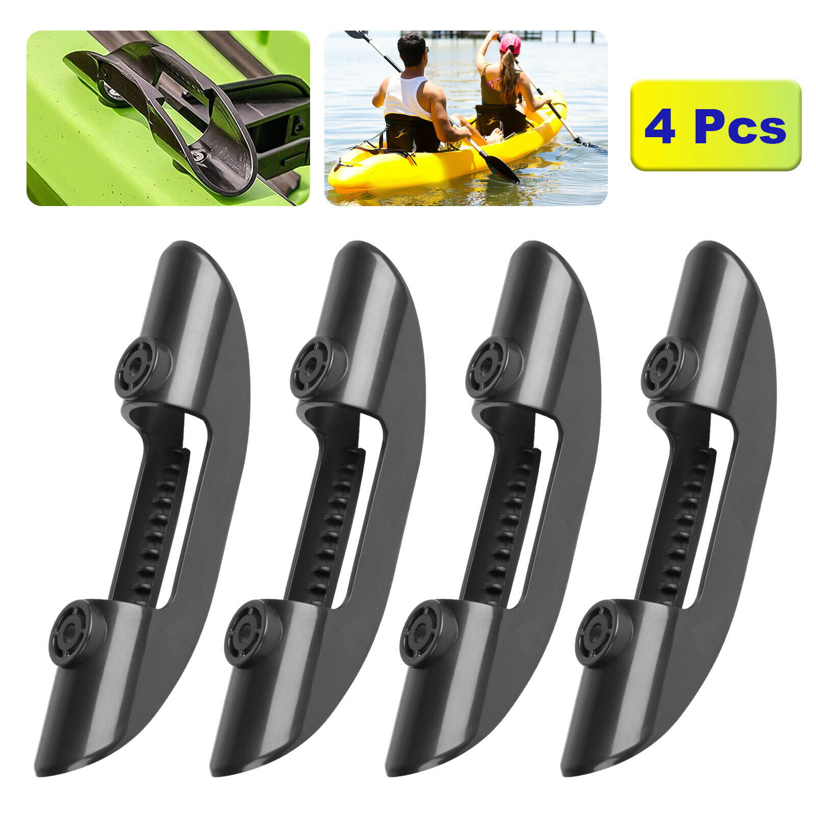 2/4PCS Kayak Marine Boat Paddle Clip Holder Watercraft Black Plastic Accessories 
