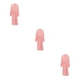 thumbnail image 4 of QualitChoice 1/2/3/5 Été Style Décontracté Ouvert devant Vêtements de Nuit Filles Simple Robe de Nuit Manches Longues Maison Hôtel Coton Vêtements Rose P 3 Pcs, 4 of 6