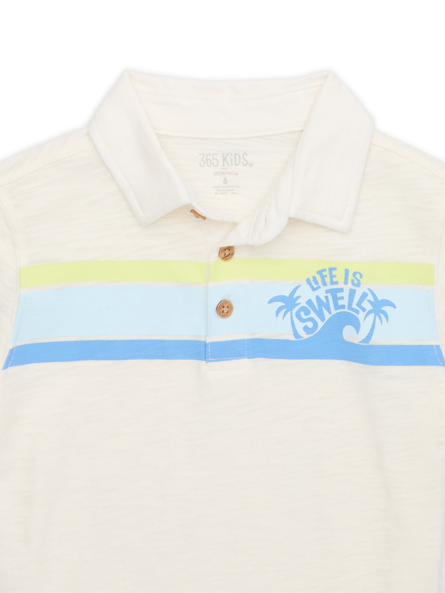 365 Kids by Garanimals Boys Mix and Match Short Sleeve Graphic Polo, Sizes 4-10