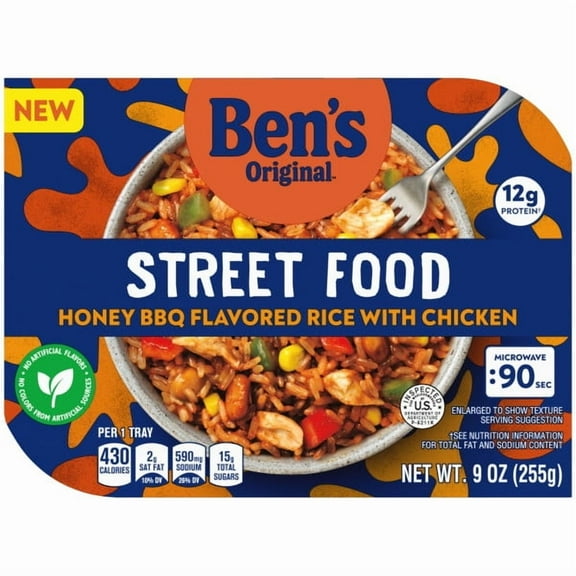 BEN'S ORIGINAL™ Street Food Honey BBQ Bean & Rice with Chicken Microwaveable Bowl