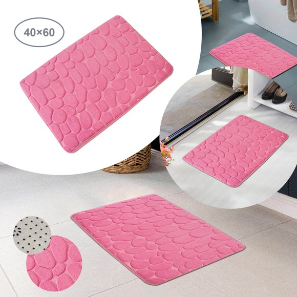 NANDIYNZHI Tapis Grandes Affaires Décoration de Bienvenue Jour Salon Paillassons Tapis Maison Produits de Salle de Bain Polaire Corail 40Cmx60Cm Texture Blé Tapis de Salle de Bain Rose Vif