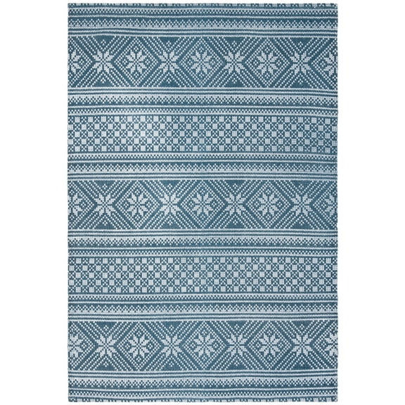 SAFAVIEH Cedar Brook Lynette Southwestern Cotton Area Rug, Blue/Ivory, 2'3" x 4'