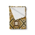 thumbnail image 2 of Abstract Soft Flannel Fleece Blanket, Traditional Mosaic Tile Pattern Illustration of Floral Ornaments, Cozy Plush for Indoor and Outdoor Use, 50" x 60", Pale Coffee and Multicolor, by Ambesonne, 2 of 6
