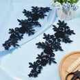 thumbnail image 4 of Polyester Embroidery Lace Appliques Ornament Accessories for Cheongsam Dress Flower Black 360x145x1mm, 4 of 6