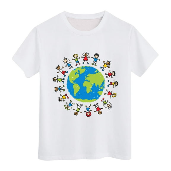 Ymyiu Baby Tees Toddler Baby Boys T-Shirts Graphic Tee Tops Side Kids Clothes 4T 5T,(White 4-5 Years)