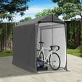 thumbnail image 3 of Howsvn 6 x 3ft Outdoor Bicycle Storage Shelter with roll-up Door & Ventilate Window, Bike Shed with Polyethylene Canopy, Waterproof Bicycle Cover, Dark Gray, 3 of 9