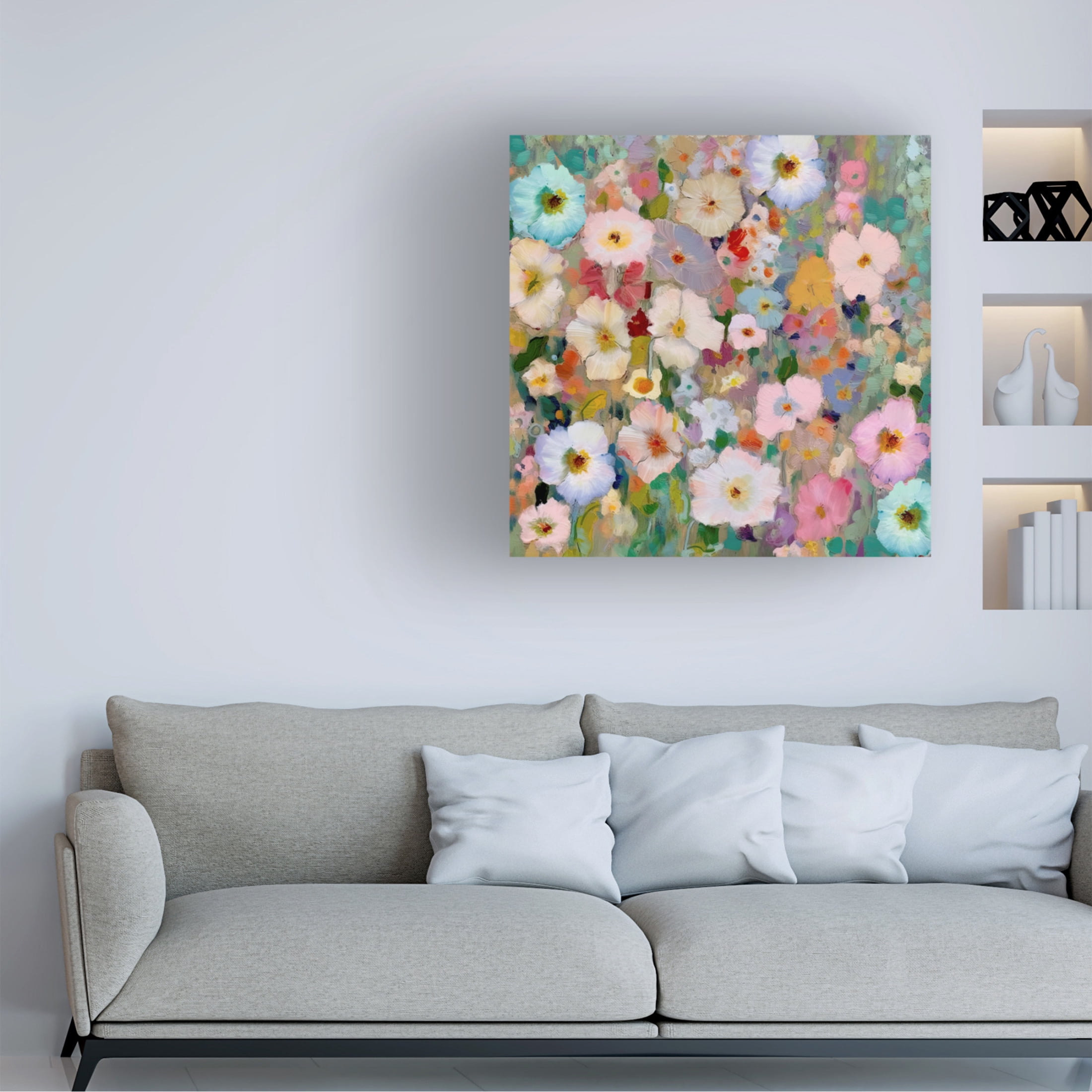 Canvas Wall Art - Sasha 'The Gathering' Wall Art for Living Room, Bedroom, or Office Décor by Trademark Fine Art - 35 x 35 Inches
