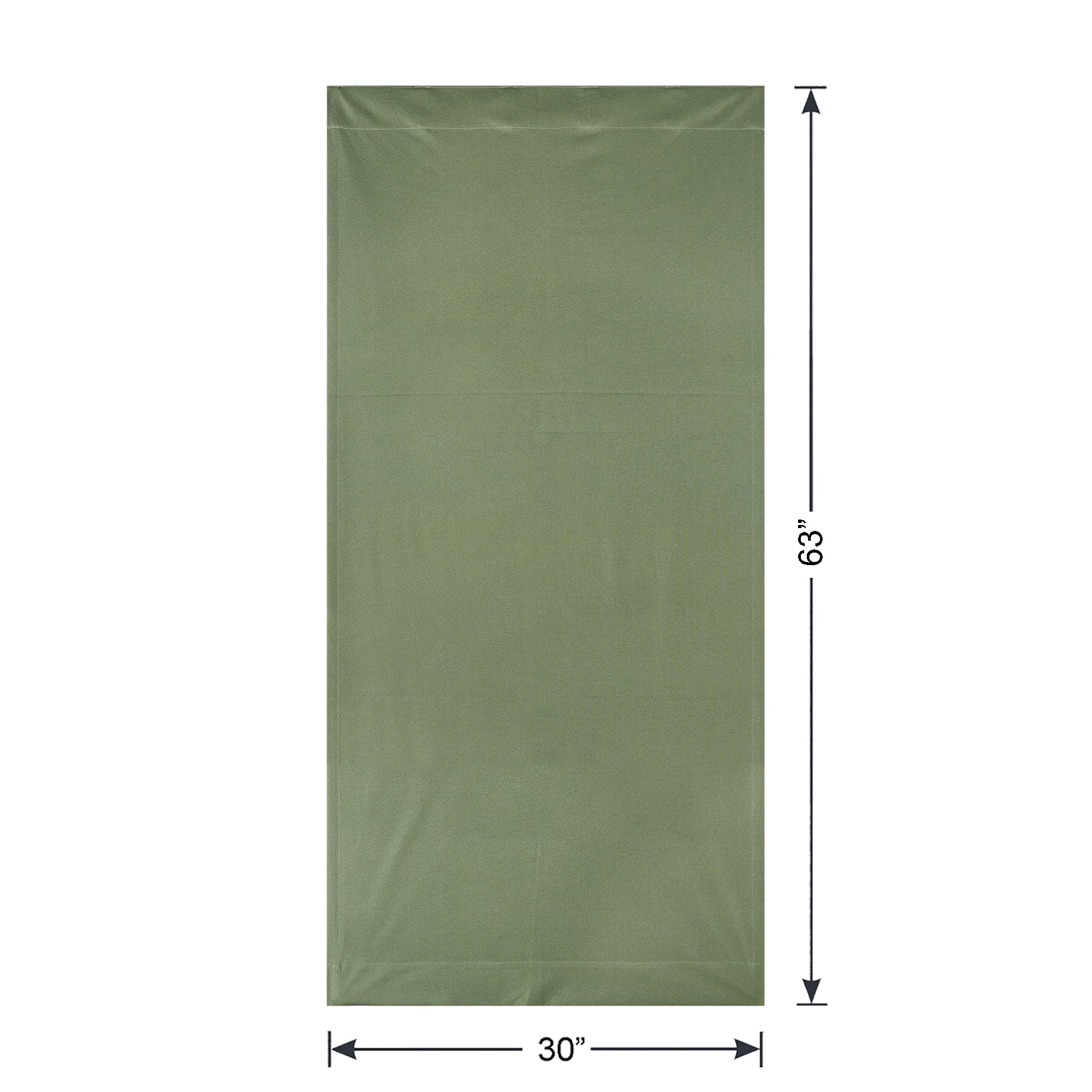 Mainstays Green Solid Blackout Rod Pocket with Back Tabs Curtain Panel Pair, Set of 2, 30" W x 63" L