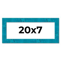 20x7 Frame Blue Teal Burl Wood Picture Frame | 1.75 Inch Moulding Width | Interior Frame Depth 0.5