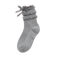 thumbnail image 2 of QSAWXQZ Girls' Lace Trim Knee High Socks Ruffle Cuff Dress Socks 5-6Years, 2 of 5