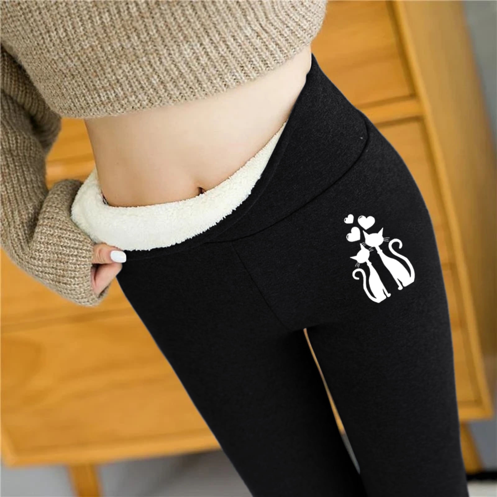 Winter Sherpa Fleece Lined Leggings Womens High Waist Stretchy Cold Weather  Thermal Tights Warm Thick Snow Yoga Pants