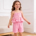 thumbnail image 7 of Cethrio Girls Summer Outfit Sets 2 Piece, Gifts Casual Sleeveless Tops and Shorts Set Pink Size 6, 7 of 7