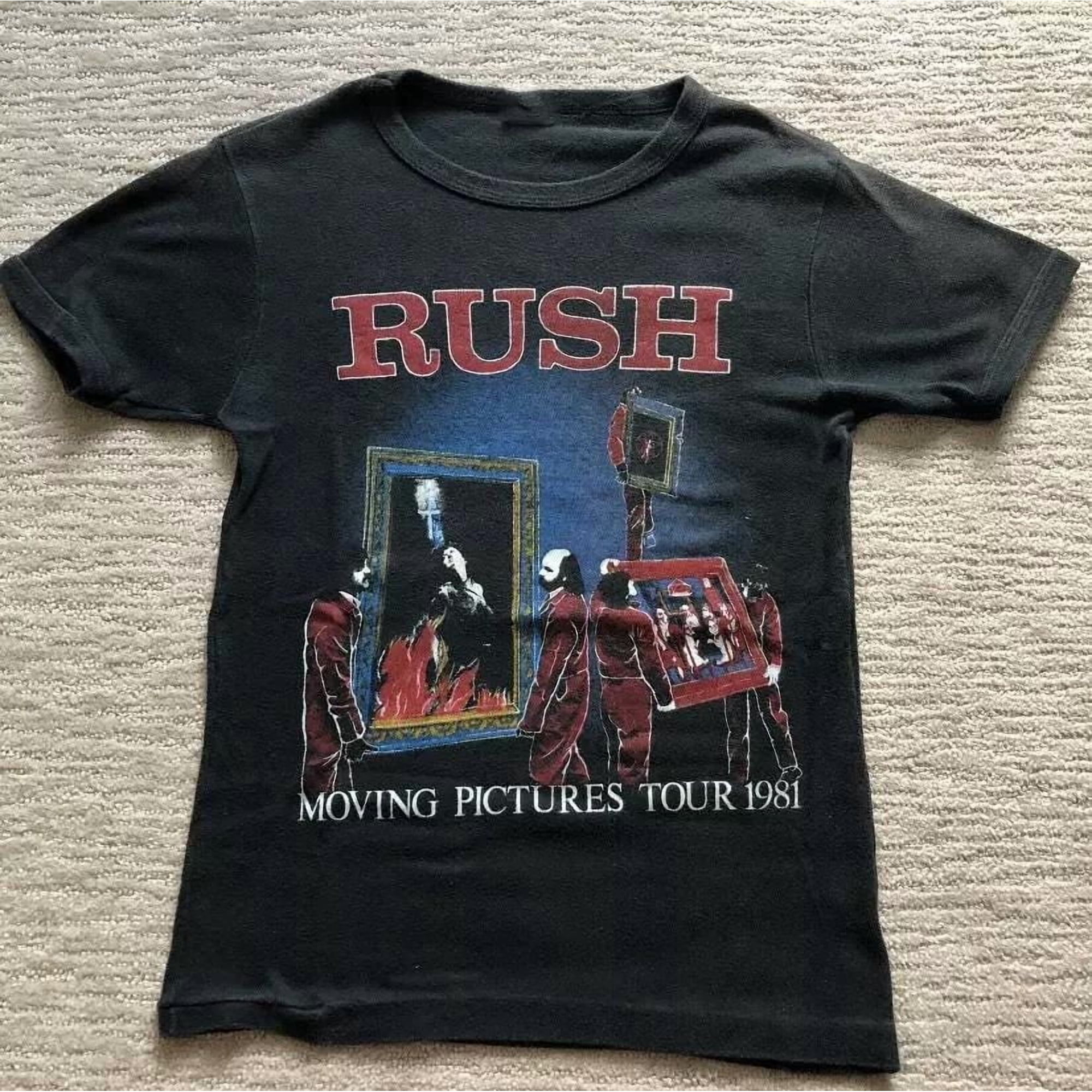 CLOTEX Vintage 80s RUSH Tour Live Concert T Shirt Tee ROCK BAND, Black S