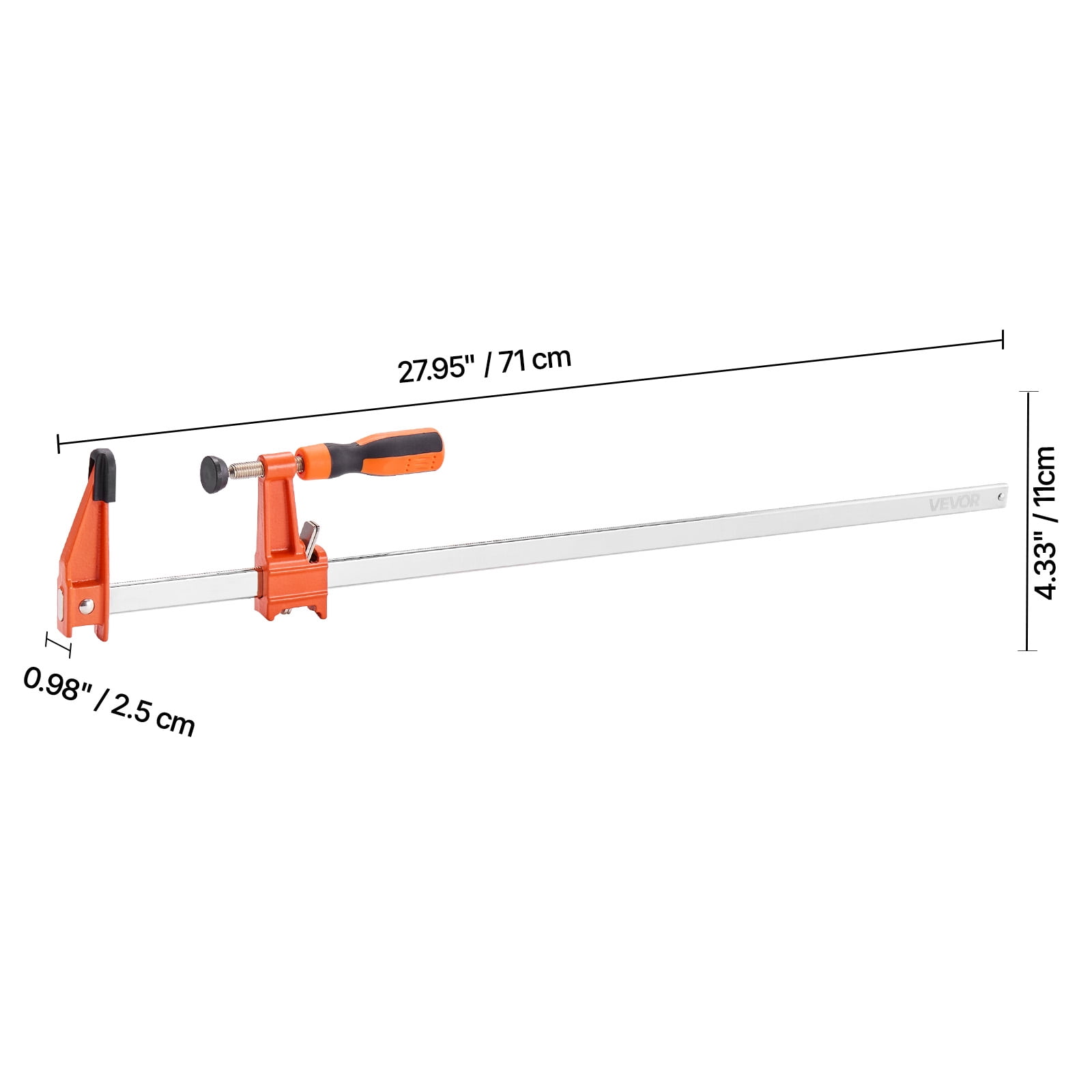 VEVOR Bar Clamps for Woodworking, 2-Pack 24 inch Opening, Lockable F-Clamp with 600 lbs Load Limit, 2-1/2 inch Depth,Cast Iron and Carbon Steel,Easy to Use, Wood Clamps for Woodworking Metal Working