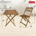 thumbnail image 7 of NiamVelo 3Pcs Acacia Wood Folding Patio Bistro Set Patio Furniture Set,Outdoor Wood Conversation Set Modern Bistro Set with Coffee Table Chairs for Beach Backyard Garden, Natural, 7 of 7