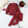 thumbnail image 6 of Gubotare Baby Girl Clothes Winter Girls Sweatshirt and Pants Set for Toddler and Big Kids 18 24 Months (Wine,18-24 Months), 6 of 7