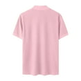 thumbnail image 4 of ALLLIST Short Sleeve Casual Tops for Men Pink High Neck Solid Ribbed Breathable T-Shirts Casual Pullover Men's Polo Shirts, 4 of 6