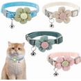 thumbnail image 1 of 4 Collares Ajustables para Perro en 4 Colores con Flores, de Poliéster, con Adornos de Campana. Collar para Cachorro con Flores de Longitud Ajustable., 1 of 6