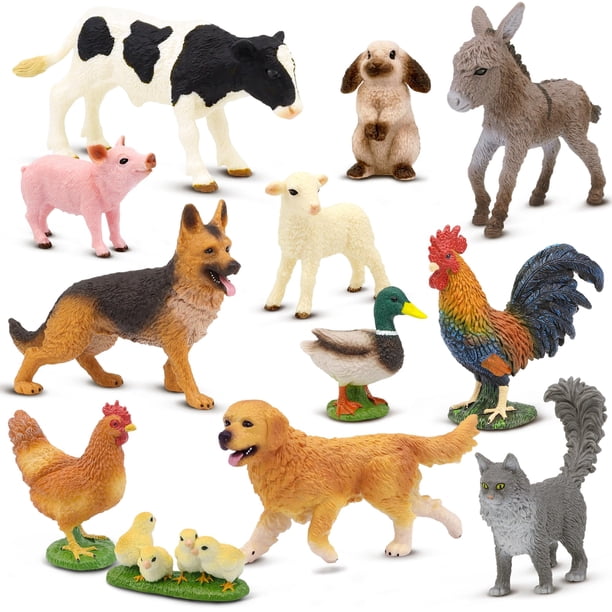Set de juguetes Beetots de 12 figuras de animales de granja para niños